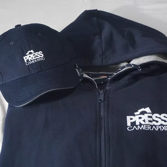 personalized press hoodie with press cap