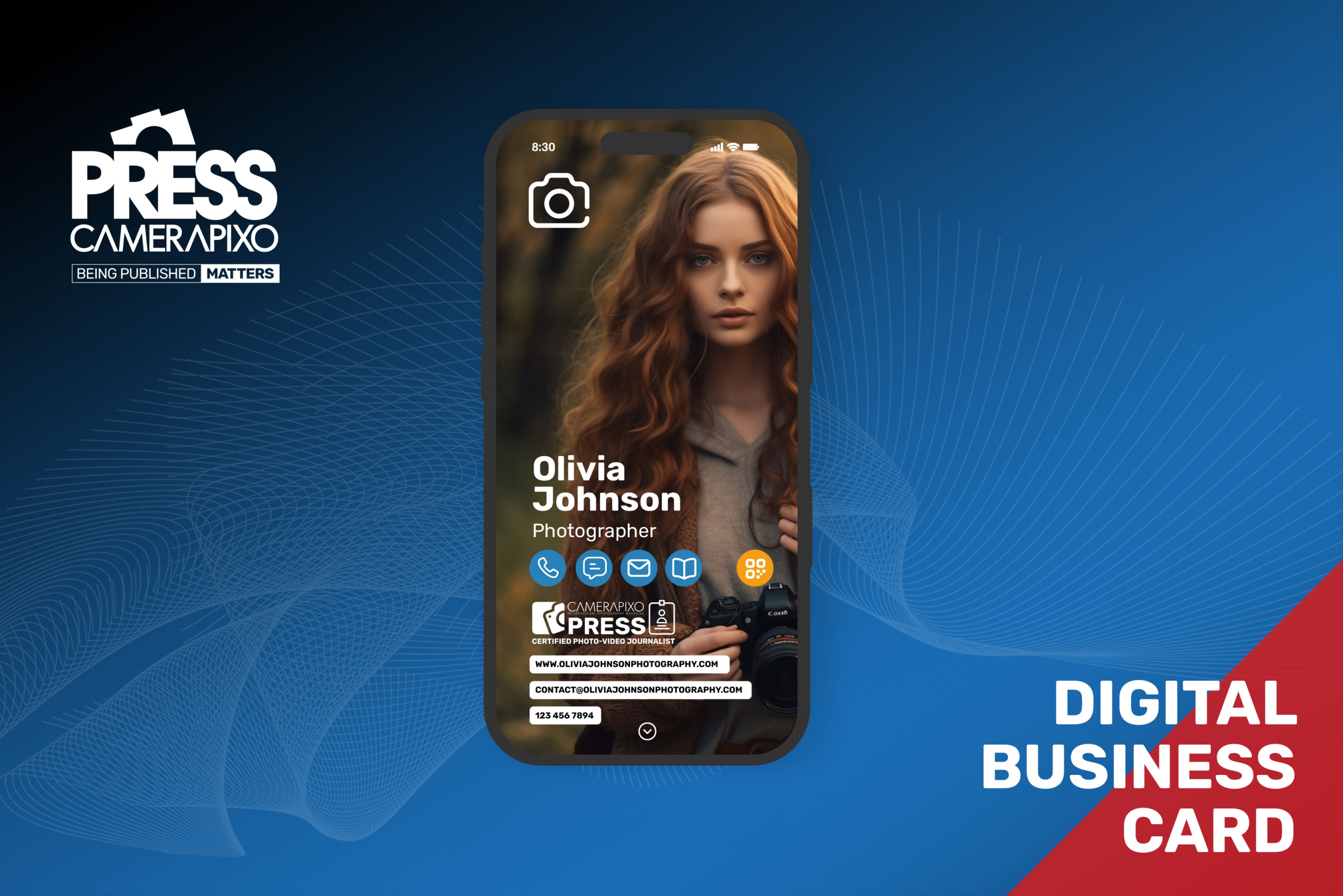 digital business card included in camerapixo press membership