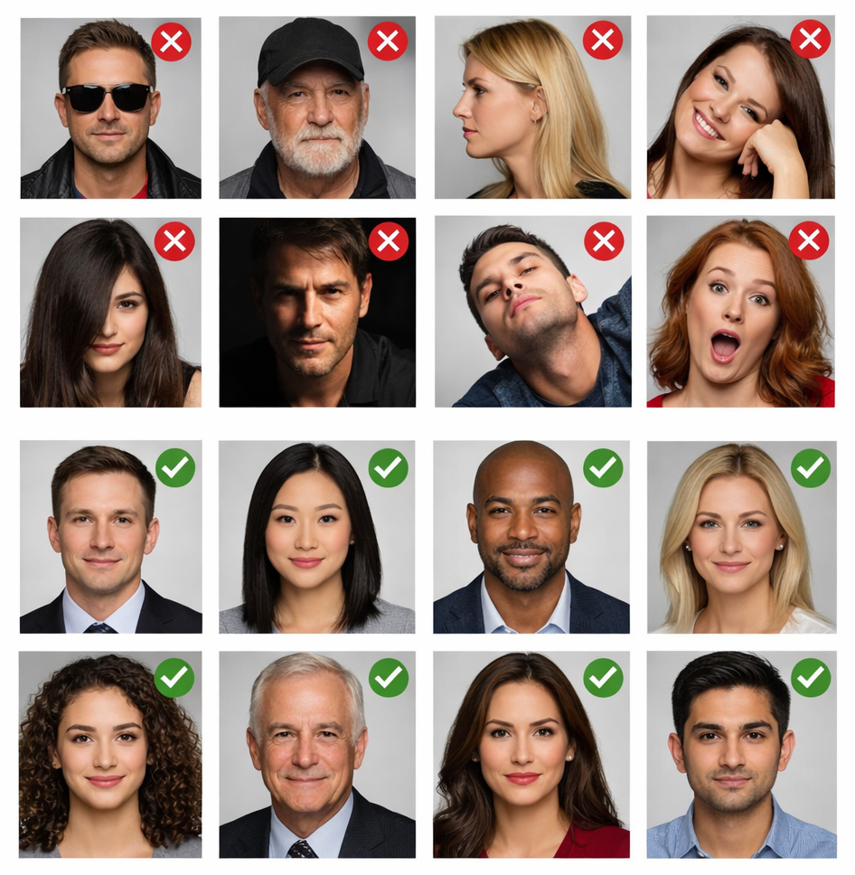 Sample Press ID photo ID images - how to prepare.