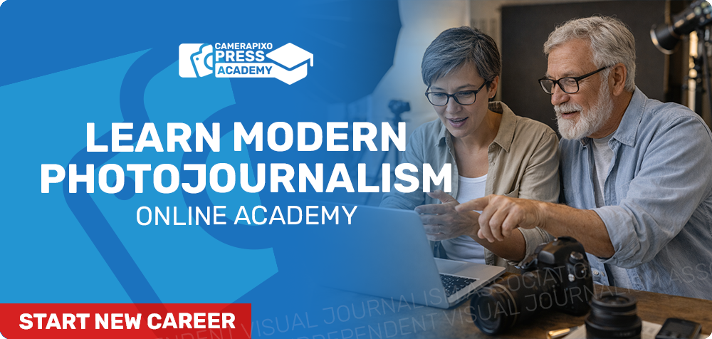 Learn Modern Photojournalism - Online Academy for Photographers, content creators, journalists, freelancers