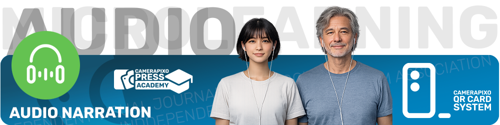 Micro-learning QR CARD SYSTEM Camerapixo Press Knowledge Center Audio Library