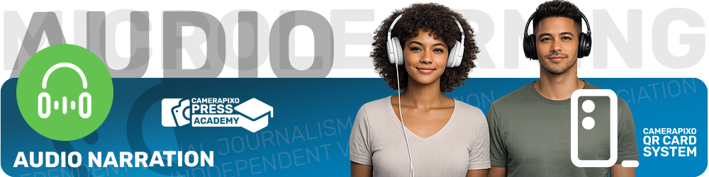 Micro-learning QR CARD SYSTEM Camerapixo Press Knowledge Center Audio Library