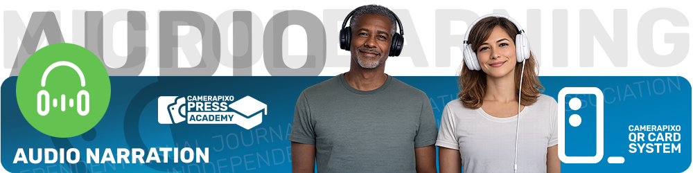 Micro-learning QR CARD SYSTEM Camerapixo Press Knowledge Center Audio Library