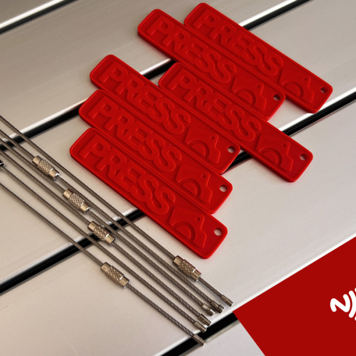 6 NFC Custom Programmed 3D Printed Press Red Travel Tags