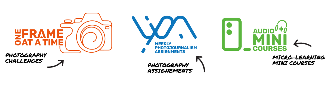 Camerapixo Press Photojournalism Academy - Photography Challenges - Weekly Photojournalism Assignments - Audio Mini Courses